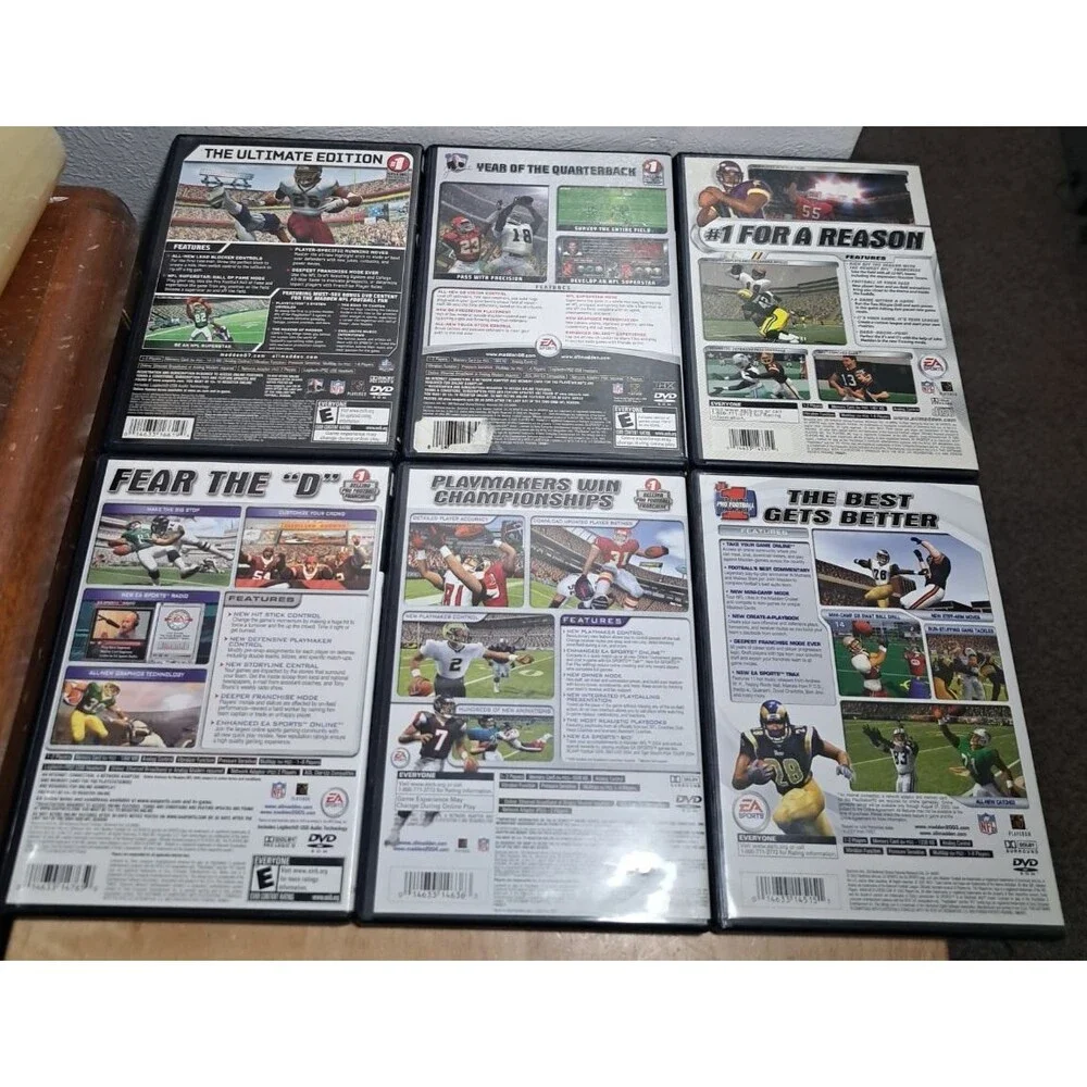 PS2 6 Madden 02, 03, 04, 05, 06, 07 Manuals Included